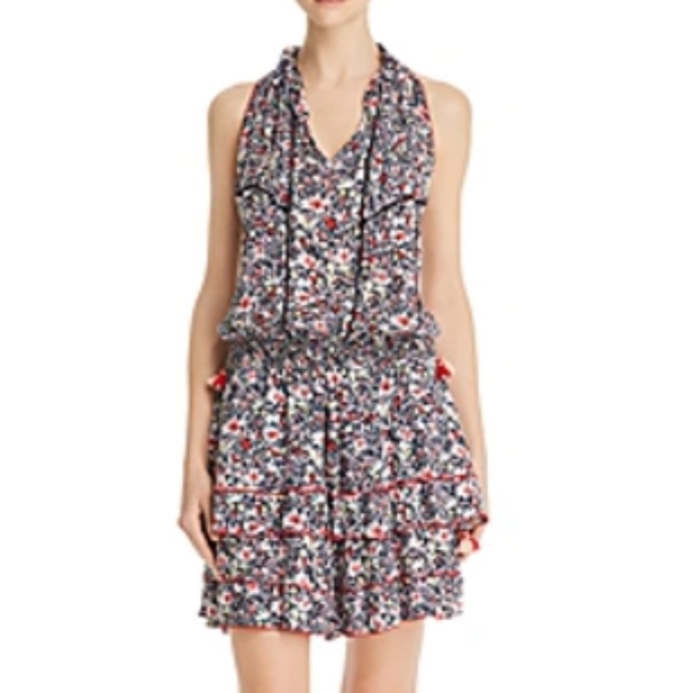 Poupette St. Barth Amora Floral Tiered Mini Dress NWOT